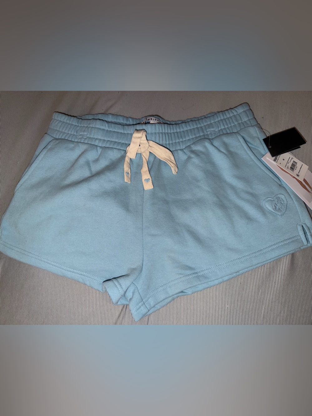 Celebrity Pink Light Blue' Fleece Drawstring Shorts New Size Med